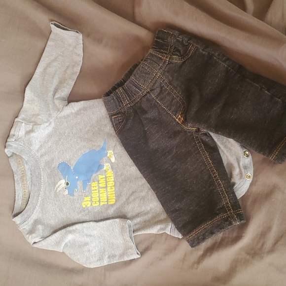 Other - Dino Long Sleeve Onesie with Jeans